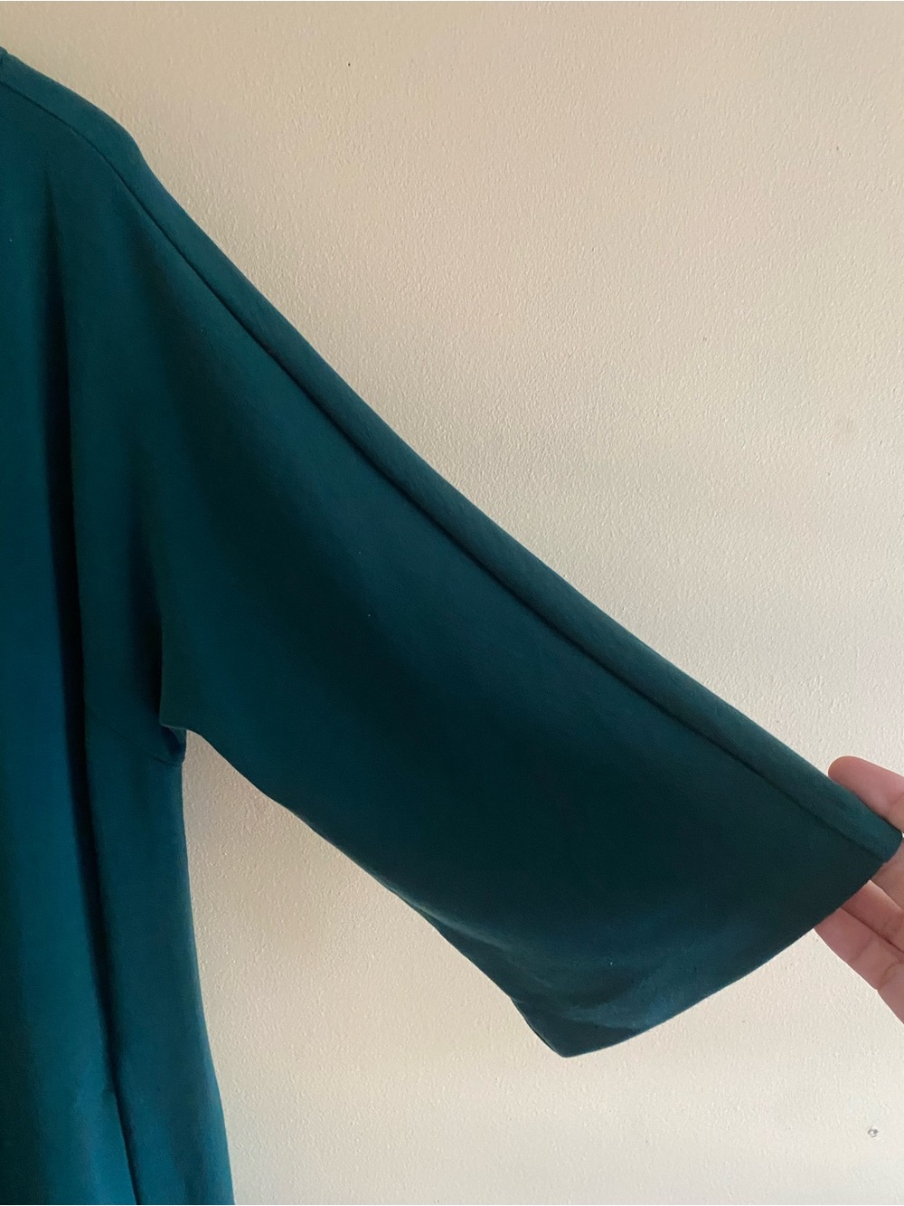 Eileen Fisher Tencel Lyocell Shift Dress Woman Large Teal Pockets 3/4 Sleeve - Picture 5 of 13